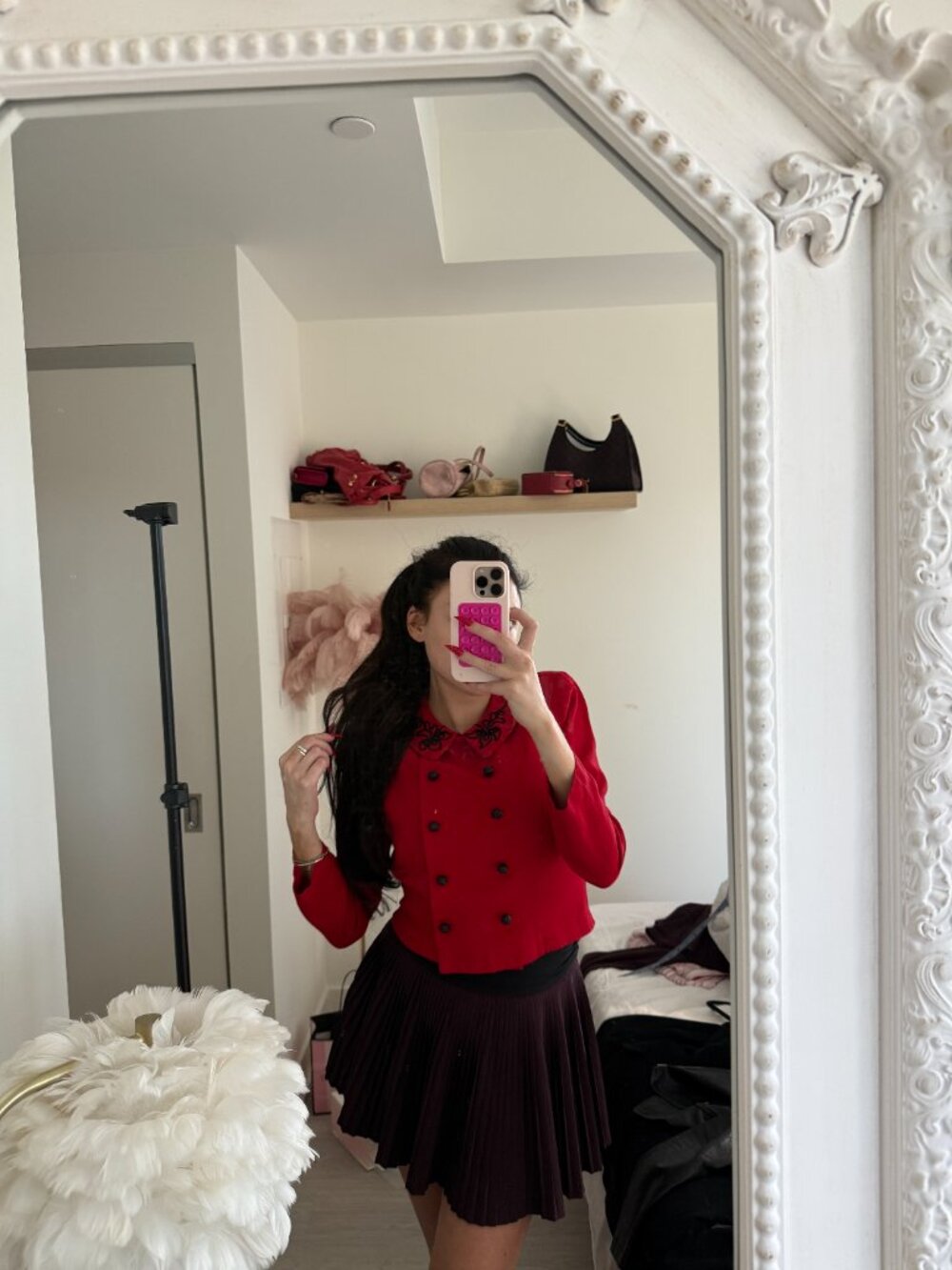 Vintage Jessica Howard Red Embroidered Cropped Jacket - Picture 2 of 16
